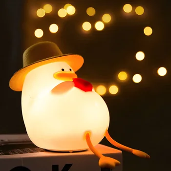 Roztomilý Posteli Ducklings Lampy 3-rýchlosti Zábavné Žiariace Káčatko Hračky Ploche Ornament Umelecké Remeslá Deti Narodeniny Darček Decor