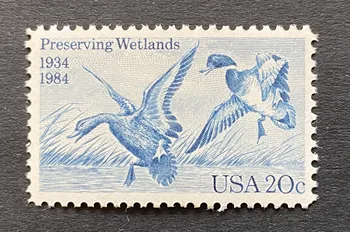 1Pcs/Nastaviť Nové Spojených Štátov Post Pečiatka 1984 Ochranu Mokraďových Vtákov a Divých Kačíc Rytiny Poštových Známok MNH