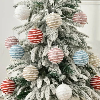 1Pcs 8CM Vianočné Závesné Gule Sequined Lesk Loptu Vianočný Strom Ľahká Pena Prívesok Nový Rok Domova Navidad