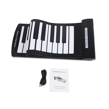 Prenosná Skladacia Klavír 61 Klávesov MIDI Klávesnice Skladacia Klavír USB MIDI Keyboard, Klavír, Elektronické Ručné Roll Klavír