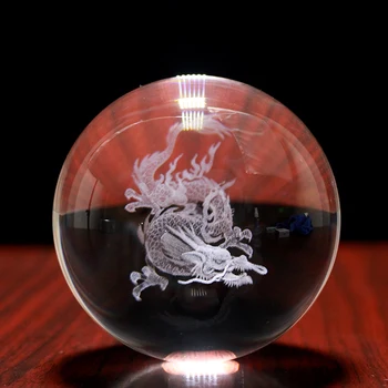 3D Crystal Ball Sklo Oblasti Laserom Vygravírované Krištáľový Glóbus Domáce Dekorácie Miniatúrne Sošky Dary