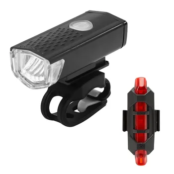 2ks USB Nepremokavé XPE Bike LED Reflektor Baterka Bicykel Predné zadné Svetlo Bicyklov Svetla Cyklistické Doplnky