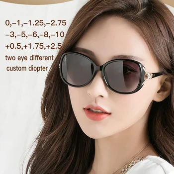 2021 nový predpis ženy slnečné Okuliare retro Luxusné Značky UV400 Black Fashion Gradient farba Ženské Okuliare Oculos -1.25 -2.75