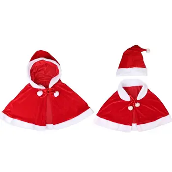 Red Velvet Cape Plášť S Kapucňou Pončá Vianočné Ženy Dievča Šatkou Strany, Kostýmy, Šaty, Dekorácie Santa Claus Kostým