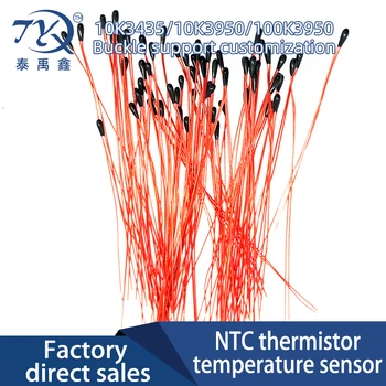MF52B NTC Thermistor Snímač Teploty B3435 B3950 10K 100K 50 mm 60 mm 70 mm 80 mm 100 mm Odolnosť Červená
