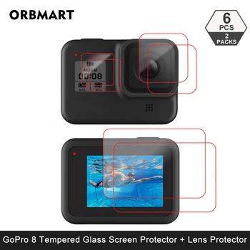 Tvrdené Sklo Screen Protector pre GoPro Hero 8 Black Objektív Ochrana Ochranná Fólia pre Gopro8 Go pro 8 Kamery Príslušenstvo