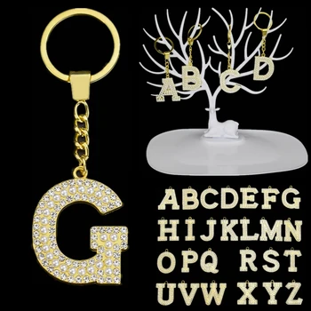 Nádherné Perly Crystal 26Letter Keychain pôvodný Názov List Keyring Šperky, Módne Muži Ženy Auto Keychain Príslušenstvo Prívesok
