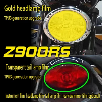 Platné pre Kawasaki Z900RS TPU transparentné HD svetlomet blackening koncových svetiel film Farby film Poškriabaniu opravy protectiv