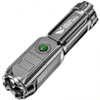 USB Ultra Svetlé Baterka Taktické TorchZoomable Bleskové Svetlo Vonkajšie Turistiku, Rybolov Multi-funkčné Baterky, LED Nočné Osvetlenie