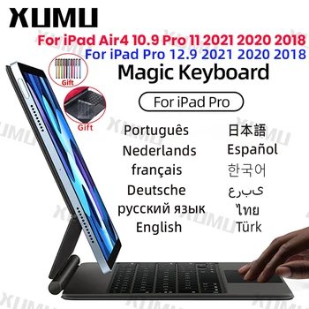 DOQO Magic Klávesnice Prípade Trackpad Pre iPad Pro 11 12.9 2021 2018 2020 Air4 Air5 10.9 ruský španielsky kórejský arabské Klávesnice