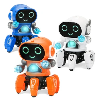 Tanec Robot Elektrické Pet Hudobné Svieti Hračky 6 Pazúry Octopus Robot Vzdelávacie Interaktívne Hračky Deti'sToy Darček Digitálne Zvieratko