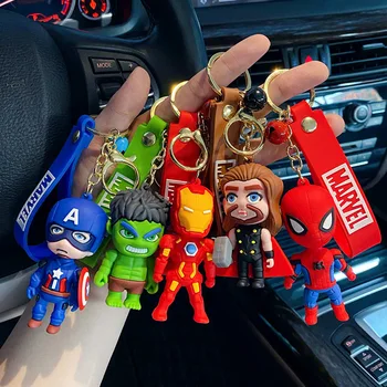 Super Hrdinovia Kapitán Amerika Spiderman Iron Man Hulk Thor KeyChain Krúžok Na Kľúče Prívesok Pre Tašky, Batohy Deti, Hračka Pre Deti Darček