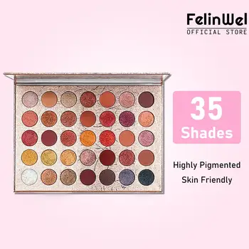 FelinWel - 35 Odtiene Eyeshadow Palety Nepremokavé Krémový Lesk Mettalic Vysokej Pigmentované