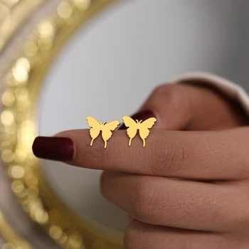 Z Nehrdzavejúcej Ocele, Náušnice 2022 Trend Nový Kórejský Roztomilý Módne Jemné Malý Motýľ Stud Náušnice Pre Ženy Šperky Strany Darček
