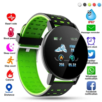 2022 119S Smart Hodinky Muži Ženy Krvný Tlak Nepremokavé Športové Kolo Smartwatch Smart Hodiny Fitness Tracker Pre Android a IOS