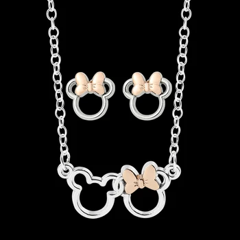 Disney Mickey Mouse Náhrdelník a Náušnice Nastaviť Jednoduché Mickey Prívesok Náhrdelník Módne Y2k Šperky pre Ženy Doprava Zadarmo