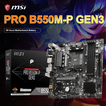 MSI Nové PRO B550M-P GEN3 základnej Dosky Micro-ATX AMD B550 4xDIMM DDR4 M. 2 SATA3 USB3.2 128G Podpora AMD CPU Socket AM4 placa mae