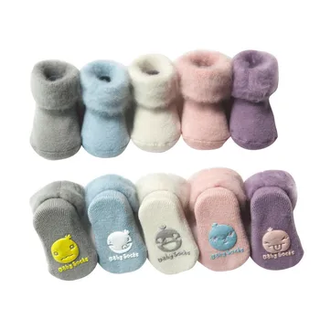 Zimné Hrubé Froté Baby Ponožky Teplé Novorodenca Bavlna Chlapci Dievčatá Roztomilý Batoľa Ponožky Detské Príslušenstvo pre 0-36 Mesiacov Lacné Veci