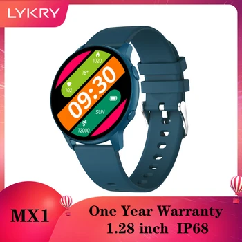 LYKRY MX1 Smart Hodinky Ženy Muži 1.28 palcový Full Dotykový Displej Vlastné Watchface Vodotesný IP68 Krásne 2022 Smartwatch Pre Lady