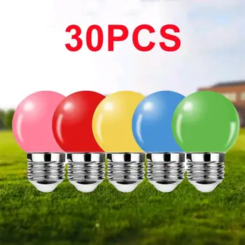 30PCS 5W farba LED žiarovka AC220V červené svetlo zelená modrá teplá žltá, oranžová, ružová, fialová, Vianočné dekorácie bar úsporná žiarovka