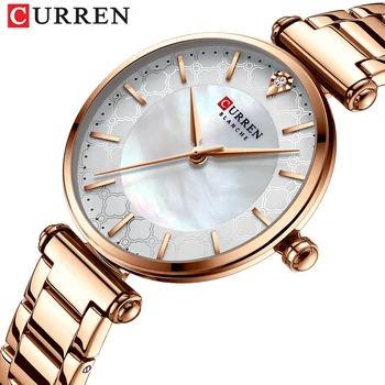 Hodinky Ženy CURREN Top Značky Tenké Módne Náramkové hodinky Quartz s Očarujúce Náramok z Nerezovej Ocele часы женские наручные