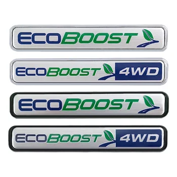 3D Kovové Auto Zadný Kufor Odznak Nálepkou Loga 4WD EcoBoost Znak Pre F150 Focus Fiesta Okraji Ford Mustang Ecoboost Príslušenstvo