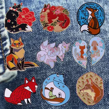 Roztomilý Fox Malé Zvieratá Cartoon Brošňa Kovové Smalt Klope Odznak Zbierať Denim Jacket Batoh Pin Deti Módne Šperky Dary
