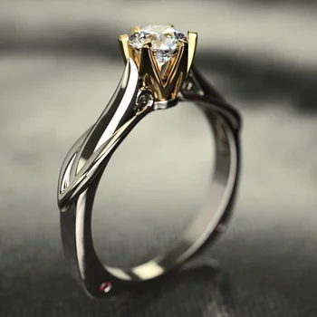 925 Sterling Silver Ring Šesť Pazúry Osem Sŕdc A Šípov Zirkón Simulácia Moissan Diamantový Prsteň Pre Ženy, Svadobné Dary