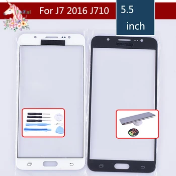 Displej Pre Samsung Galaxy J7 2016 J710F J710FN Vonkajšieho Skla Top/Predné Objektív Prednej strane Obrazovky Kryt (Bez digitalizátorom.) Dotykový Displej