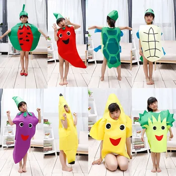 Dospelé Deti Deti na Halloween Party, Deň Detí Cartoon Ovocia, Zeleniny, Cosplay Kostým Oblečenie Tekvica banánovník Purim