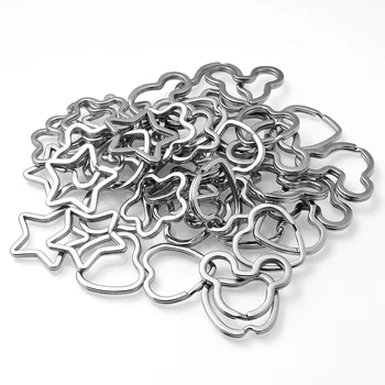 10Pcs Kovové kľúčenky Pentagram Srdce Tvar Keyring Split Krúžok Krúžok Pre Keychain DIY Šperky, Takže Kľúč Krúžky pre Príslušenstvo