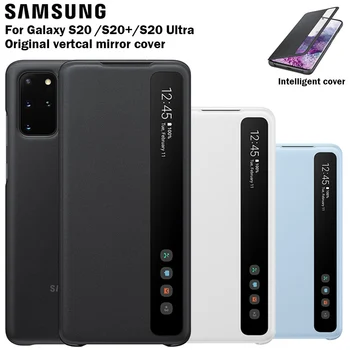 Samsung Originálne Zrkadlo Inteligentný Kryt Jasné Zobraziť Telefónne Prípadoch Pre Galaxy S20 Plus S20+ S20 Ultra 5G S-Zobrazenie Flip Cover Prípade