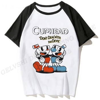 Cuphead 3d Tlač T-shirt Muži Ženy Módne T-shirts Deti Hip Hop Topy Tees Cuphead T Shirt Chlapcov Tee Camisetas Unisex Topy Anime