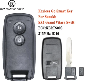 2 Tlačidlá Smart Remote Auto príveskom, Na Suzuki Swift SX4 Grand Vitara 315MHZ ID46 Čip HU133 čepeľ KBRTS003 CMIT ID:2005DJ0233