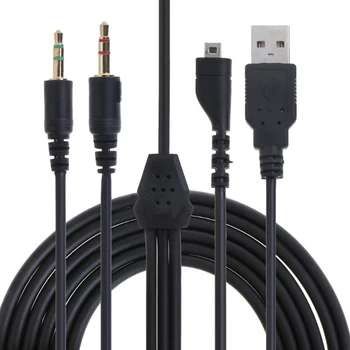 Náhradné RGB USB 3,5 mm Mikrofón Audio Kábel Rozdeľovača Kábel pre SteelSeries Arctis 3 5 7 Pro Káblové Bezdrôtový Herný Headset