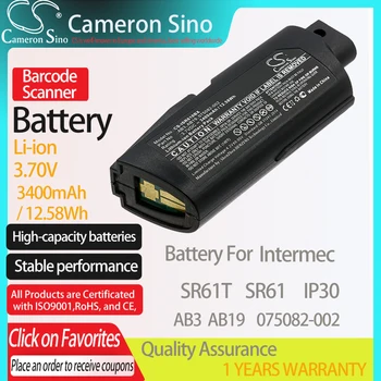 CameronSino Batérie pre Intermec SR61T SR61 IP30 hodí Intermec 075082-002 AB19 AB3 Čiarových kódov batérie 3400mAh/12.58 Wh 3.70 V