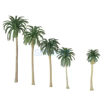 10pcs Zelená Model Kokosové Palmy 1/100 11 cm 1/75 13cm 1/65 16 cm