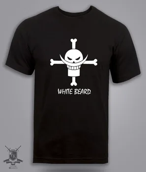 Jeden Kus T-Shirt Biele Fúzy Pirátske Posádky Logo Ace Luff V Pohode Anime Darček Top Mužov Nové 2019 Zábavné Vytlačiť Hot Značky Oblečenie Tričko