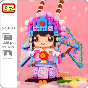 LOZ 1541 Divadlo Peking Opera Staroveké Ženské Všeobecné Warrior Doll Meč DIY Mini Kvádre, Tehly, Budova Hračka pre Deti, žiadne Okno