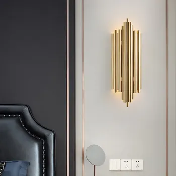 Luxusné Moderné Zlato LED Nástenné Svietidlo Jednoduché Spálňa Nočná Chodba Svetlo Obývacia Izba Pozadí