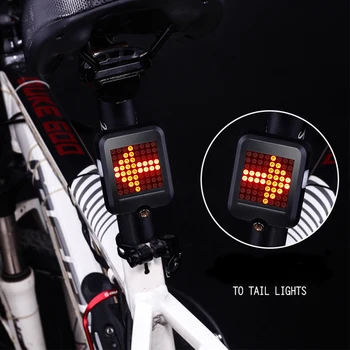Cyklistické Svetlo Automatické inteligentné Smer Indikátor zadné svetlo s USB Nabíjanie MTB Bike Bezpečnostné Výstražné LED Svetlo na bicykel