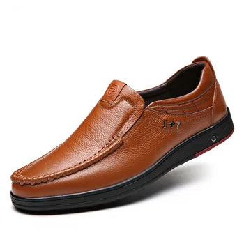 Pánske Bežné Kožené Mokasíny Formálne Topánky pre Muži Móda Ručné Retro Bytov British Pošmyknúť na Mocassins Zapatos Casuales Hombre
