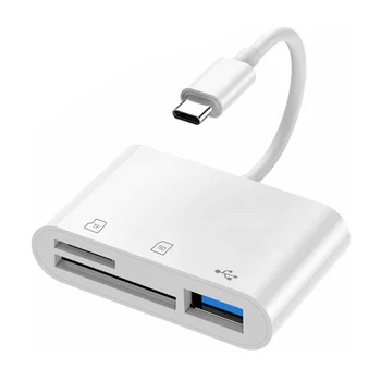 3 V 1 Cestovné USB C TF Prenosné Vyplniť Hudby Plug Play Notebook, Telefón, Fotoaparát, U Diskov Adaptér Kariet Multifunkčné