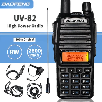 Výkon 8W Walkie Talkie Baofeng UV-82 Dual PTT obojsmerná Rádiová Duálne Pásmo VHF/UHF Amatérske Rádio Prijímač UV82 Lov Vysielač