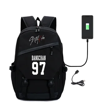 Straykids Plátno Batoh USB batoh mužov a žien počítač batoh vonkajšie cestovná taška