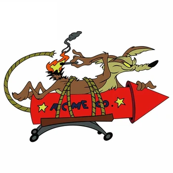 13x8.8 cm Vonkajšie Príslušenstvo Cartoon Auto Nálepky PRE Odlákať E Coyote ACME Rocket Vinyl Odtlačkový Anime Auto-styling