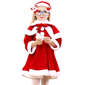 2 4 6 8 10 Rokov Vianočný Kostým Chlapci Dievčatá Santa Claus Červená Šaty S Maskou Cosplay Deti Deti Oblečenie Dievča Oblečenie