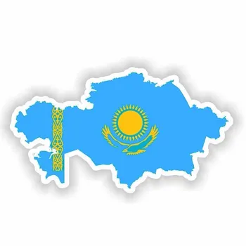 Kreatívne KAZACHSTAN Mapu Vlajka Odtlačkový Prilba Auto Nálepky Notebook PVC Odtlačkový