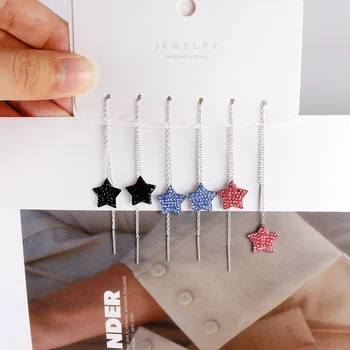 серьги Jednoduché Módy kórejský Drop Náušnice pre Ženy Star Gold Silver farba Svadobné Brincos Šperky, doplnky, Darčeky