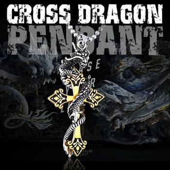 Ocele vojak drop shipping kríž dragon prívesok náhrdelník z nehrdzavejúcej ocele 3D mužov šperky